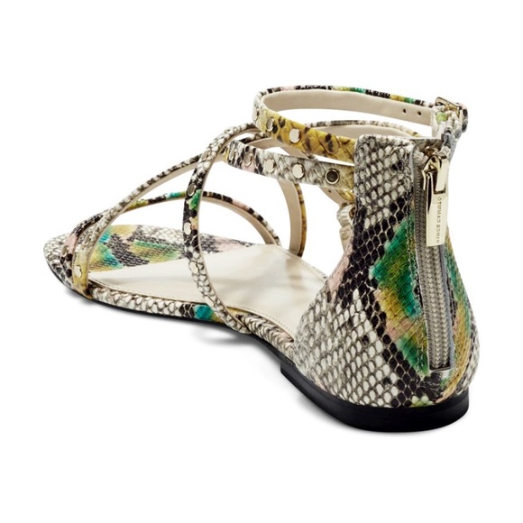 🆕{VINCE CAMUTO}Seseti Snakeskin Leather Studded Strappy Sandals - Picture 2 of 12